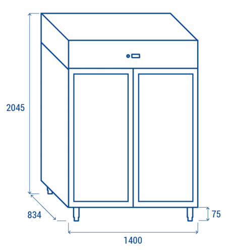 Szafa chłodnicza ze stali nierdzewnej z drzwiami szklanymi | CoolHead, QRG12 2