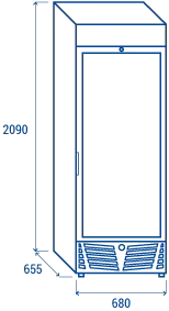 Szafa mroźnicza przeszklona biała z panelem reklamowym 350 l | CoolHead, TNG 480C 2