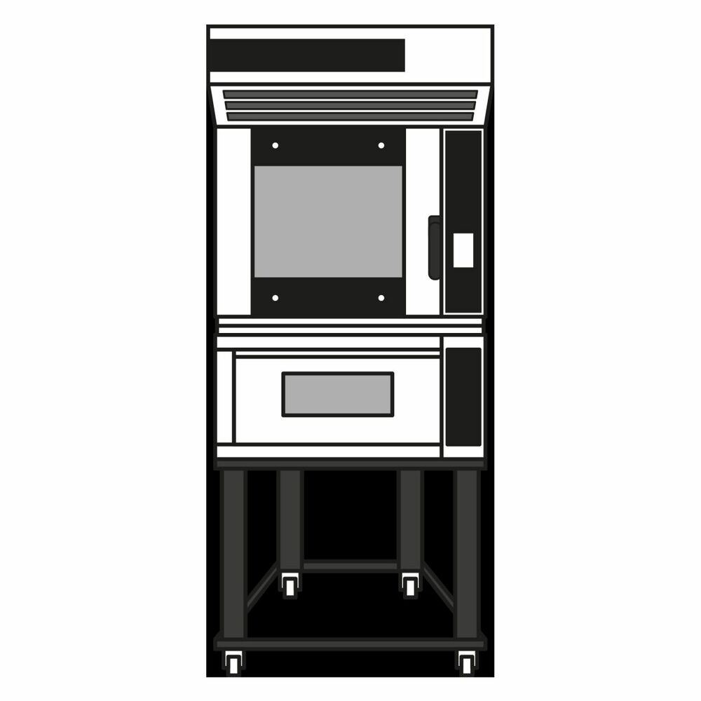Zesatw piekarniczo-cukierniczy: F50E + Ideck ID60.60M + podstawa na kołach H=700mm | Moretti Forni, MFIBAKE4 1
