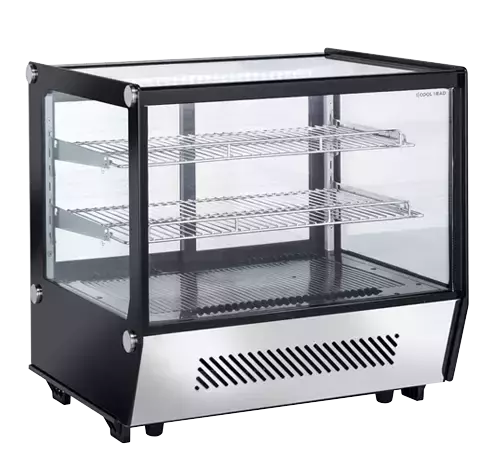 Witryna chłodnicza nastawna 120 l, czarna/stal nierdzewna | CoolHead, RC120SQ 1