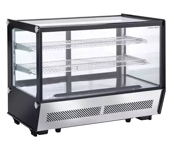 Witryna chłodnicza nastawna 160 l, czarna/stal nierdzewna | CoolHead, RC160SQ 1