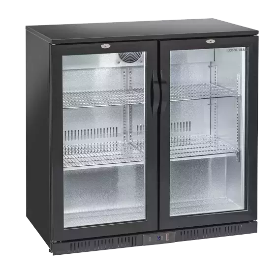 Lodówka minibar czarna, dwudrzwiowa 201 l (wys. 900 mm) | CoolHead, BBC208H 1