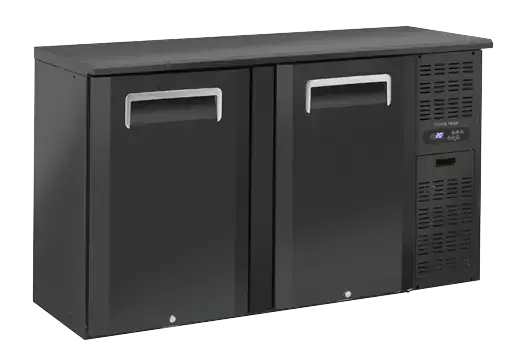 Lodówka minibar czarna z pełnymi drzwiami, dwudrzwiowa 315 l | CoolHead, QB200 1