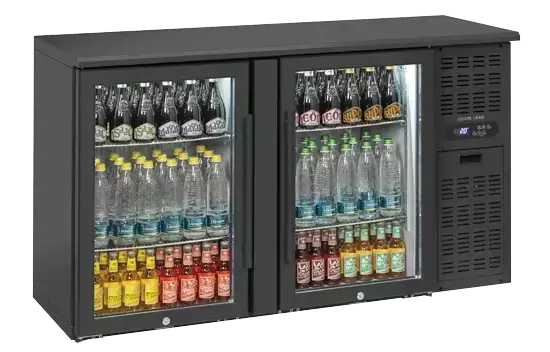Lodówka minibar czarna, dwudrzwiowa 315 l | CoolHead, QBG200 1