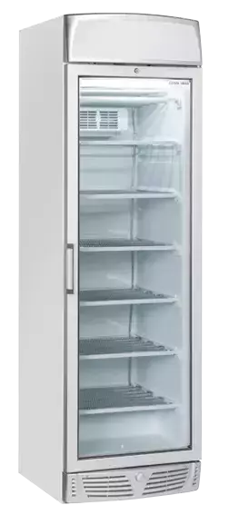 Szafa mroźnicza przeszklona biała z panelem reklamowym 300 l | CoolHead, TNG390C 1