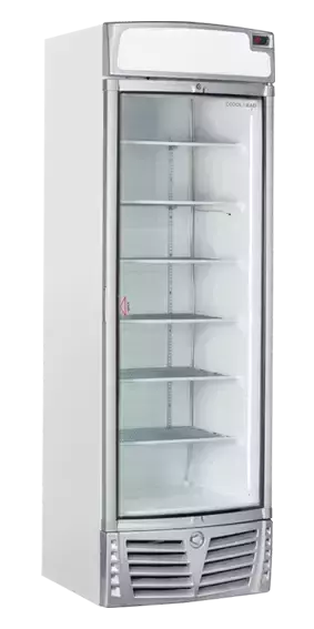 Szafa mroźnicza przeszklona biała z panelem reklamowym 350 l | CoolHead, TNG 480C 1