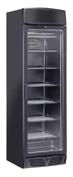 Szafa mroźnicza przeszklona czarna z panelem reklamowym 300 l | CoolHead, TNG 390CB 1