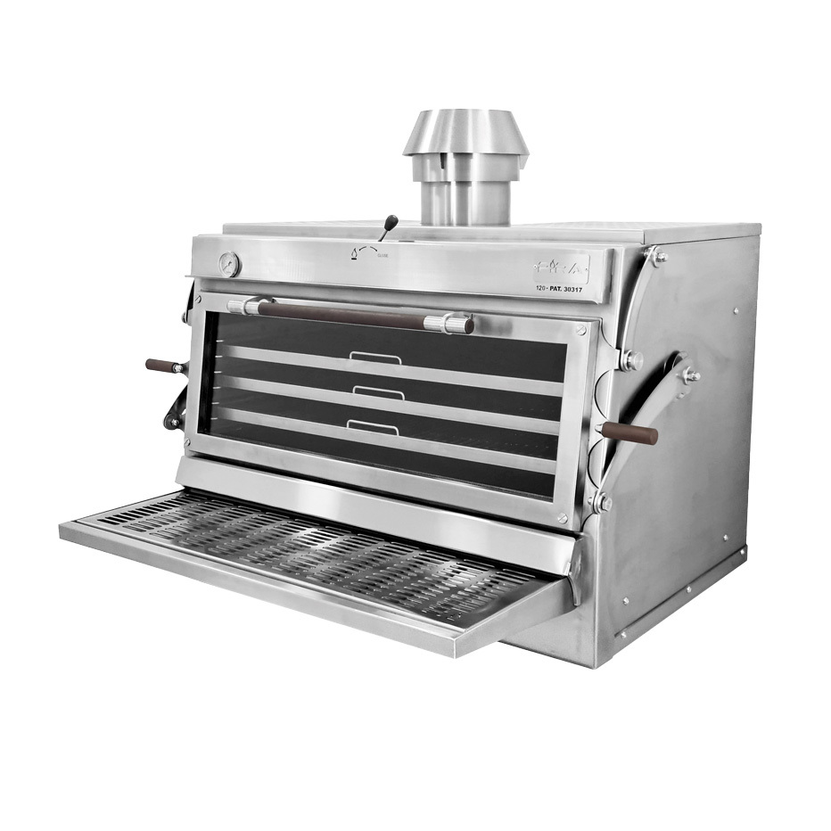 Piec grillowy węglowy SILVER 120 ED z drzwiami lift-up, 1430x835 mm | Pira, 120.107 1