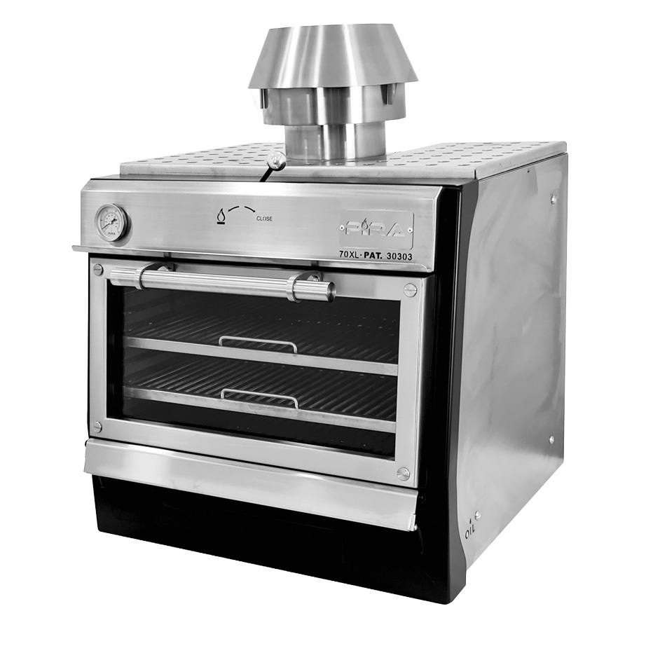 Piec grillowy węglowy LUX 70 XL AB ze szklanymi drzwiami, 706x625 mm | Pira, 480.102 1