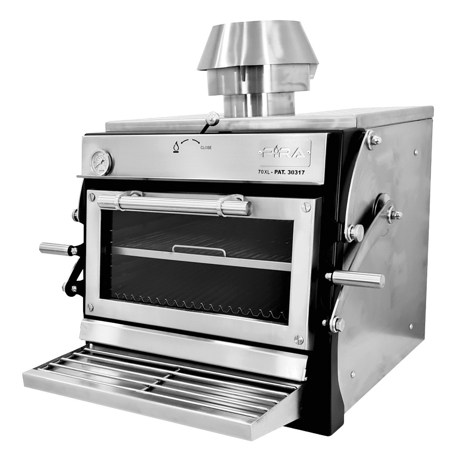 Piec grillowy węglowy LUX 70 XL ED z drzwiami lift-up, 936x665 mm | Pira, 480.104 1