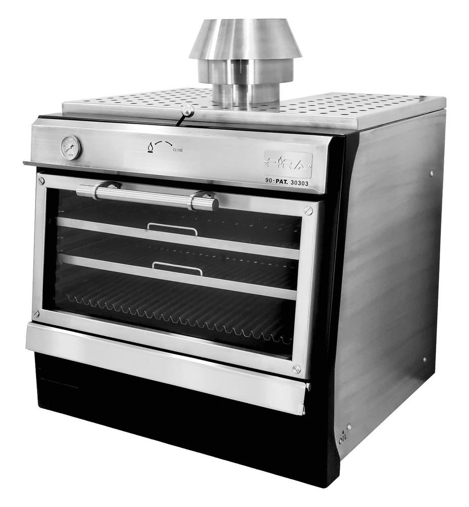 Piec grillowy węglowy LUX 90 AB ze szklanymi drzwiami, 910x735 mm | Pira, 500.102 1