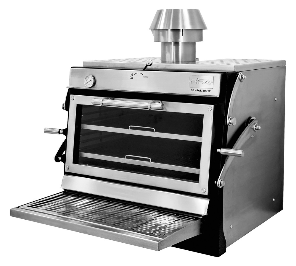 Piec grillowy węglowy LUX 90 ED z drzwiami lift-up, 1130x775 mm | Pira, 500.104 1