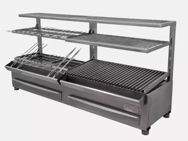 Grill węglowy BBQ ESP 160 Complet Silver w stylu japońskim, 1650x505 mm | Pira, 353.600 1