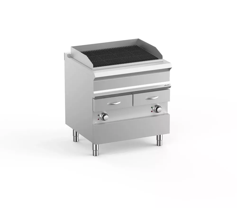 Grill wodny elektryczny podwójny na podstawie z szufladą na wodę, linia DominaPro 700 | Grafen, GRWGE78A 1