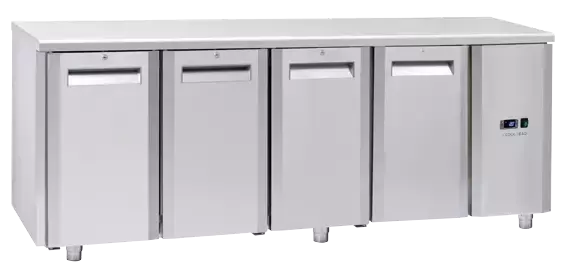Stół chłodniczy z zew. agregatem 700mm, bez blatu, 4 drzwiowy GN1/1 inox 2094x700x810 | Coolhead, QR4000SG 1