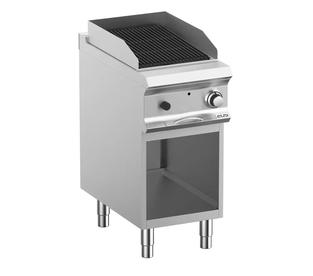 Grill lawowy gazowy pojedynczy z rusztem żeliwnym  na podstawie z 3 stron zamkniętej linia DominaPro 700 | Grafen, GRPLG74A 1