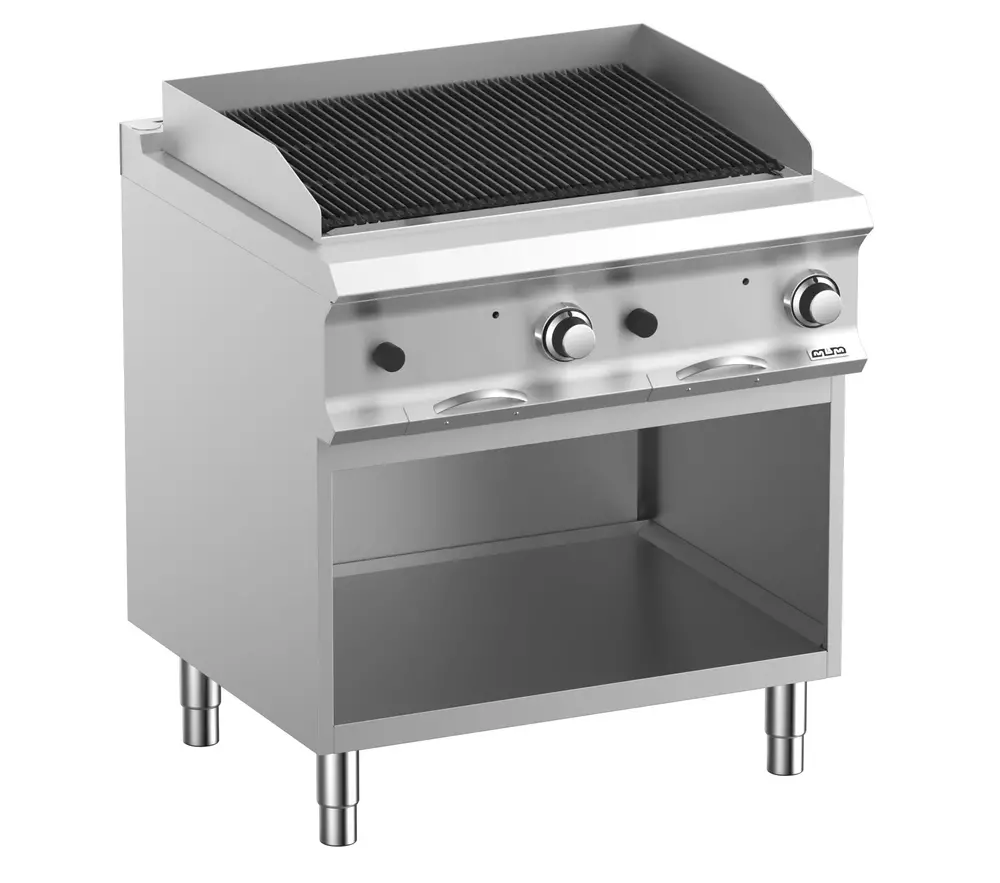 Grill lawowy gazowy podwójny z rusztem żeliwnym  na podstawie z 3 stron zamkniętej linia DominaPro 700 | Grafen, GRPLG78A 1