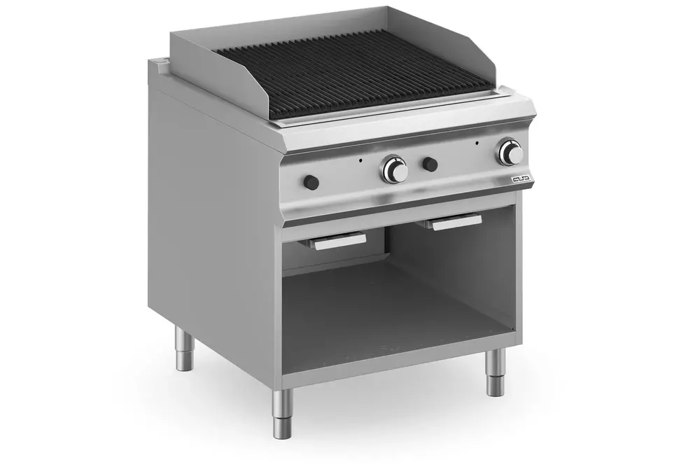 Grill gazowy z lawą wulkaniczną podwójny na podstawie z 3 stron zamkniętej linia Domina Pro 900 | MBM, PLG98A 1