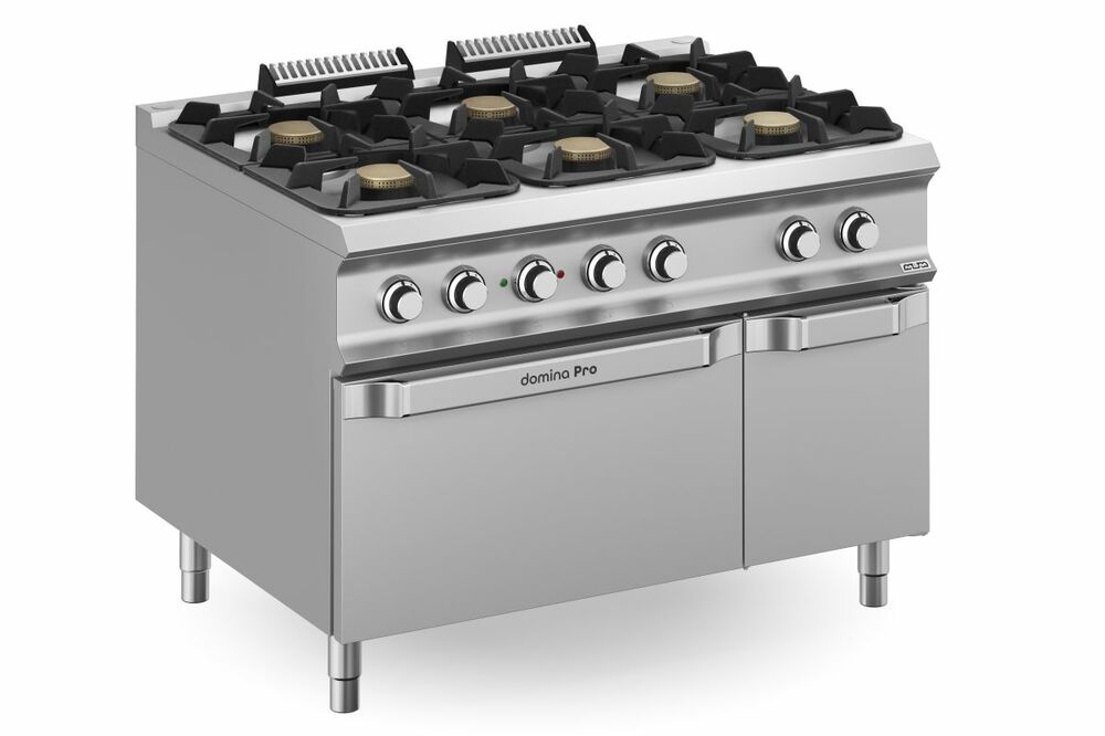 Kuchnia gazowa 6-palnikowa z piekarnikiem elektrycznym GN2/1, linia Domina Pro 900 | MBM, FB912AFEXXL 1