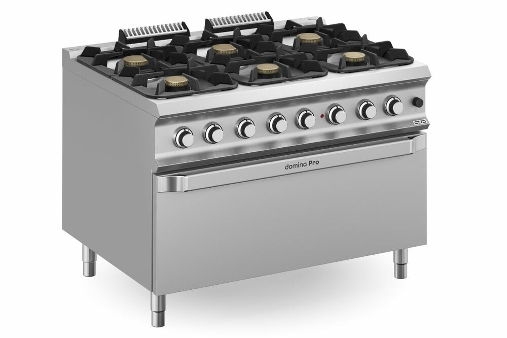 Kuchnia gazowa 6-palnikowa z piekarnikiem gazowym MAXI oraz grillem elektrycznym, linia Domina Pro 900 | MBM, FB912FGMGXXL 1
