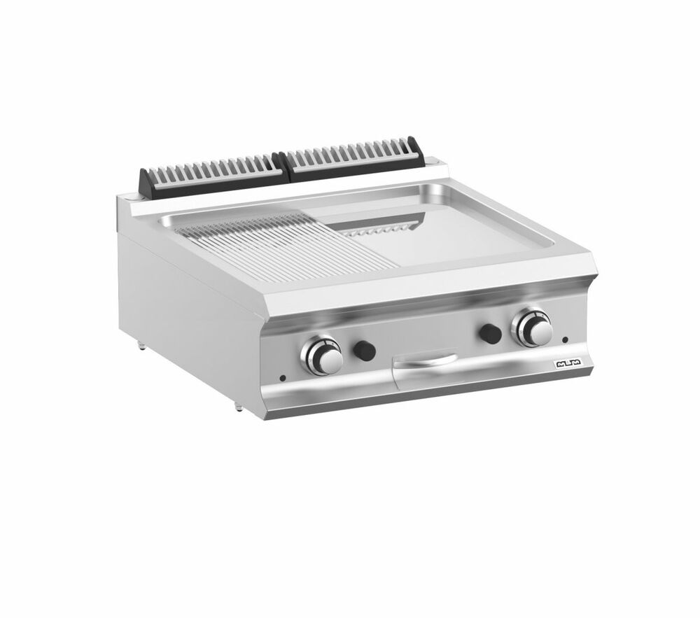 Płyta grillowa podwójna ryflowana na podstawie z 3 stron zamkniętej DominaProPro 700 | Grafen, GRFTBG77TL 1