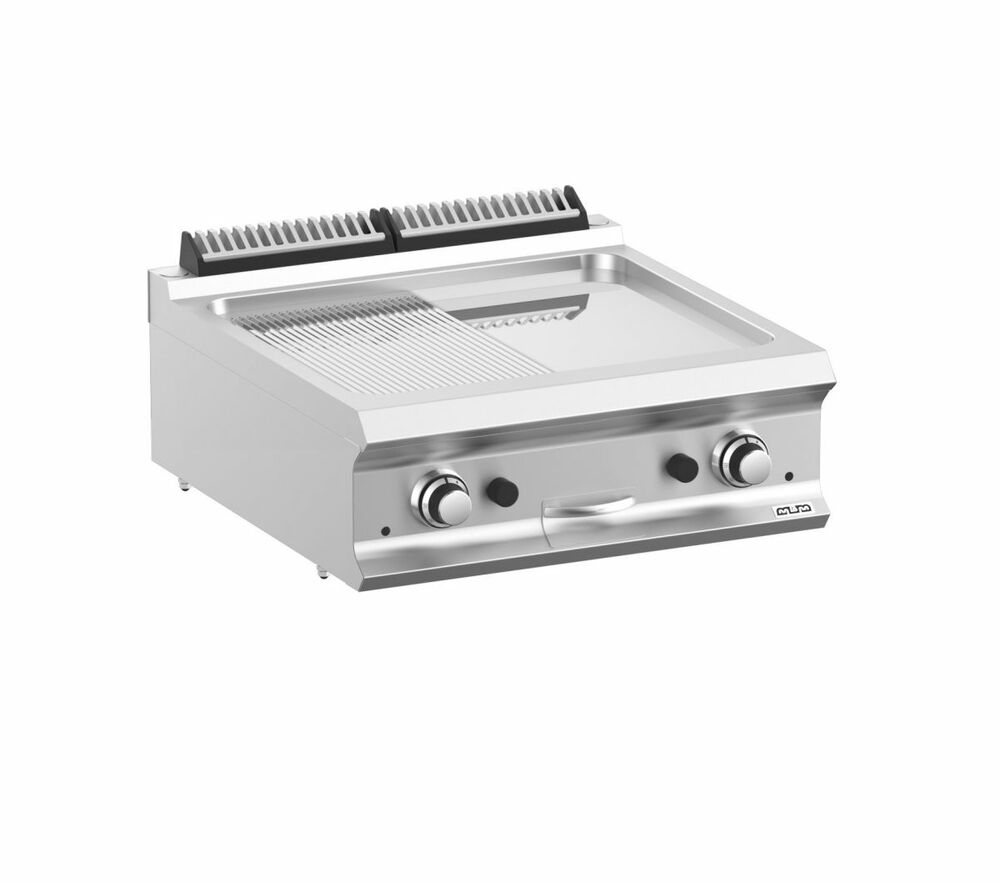 Płyta grillowa gazowa podwójna nastawna 1/2 gładka + 1/2 ryflowana, linia DominaPro 700 | Grafen, GRFTBG77TLR 1