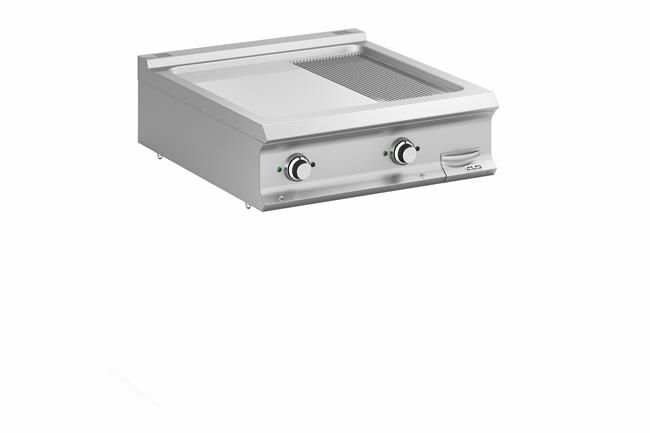 Płyta grillowa elektryczna 2/3 gładka 1/3 ryflowana chromowana podwójna nastawna linia Domina Pro 900 | MBM, FTBE98TLRC 1