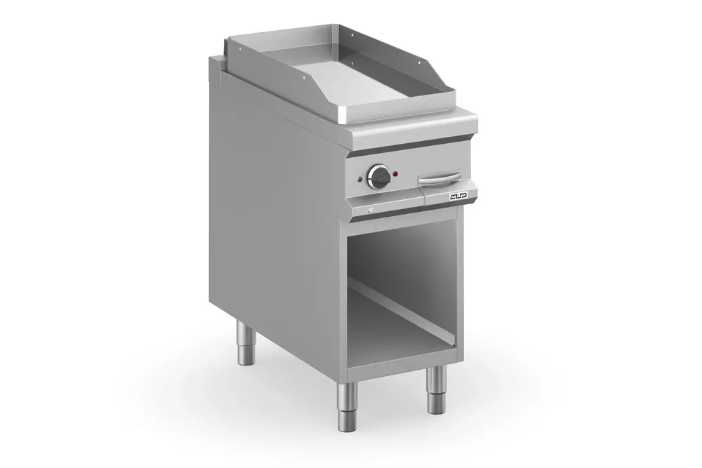 Płyta grillowa elektryczna, na podstawie z trzech stron zamkniętej  400x900 - gładka, chromowana, Magistra Plus 900 | MBM, MFTE94ALC 1