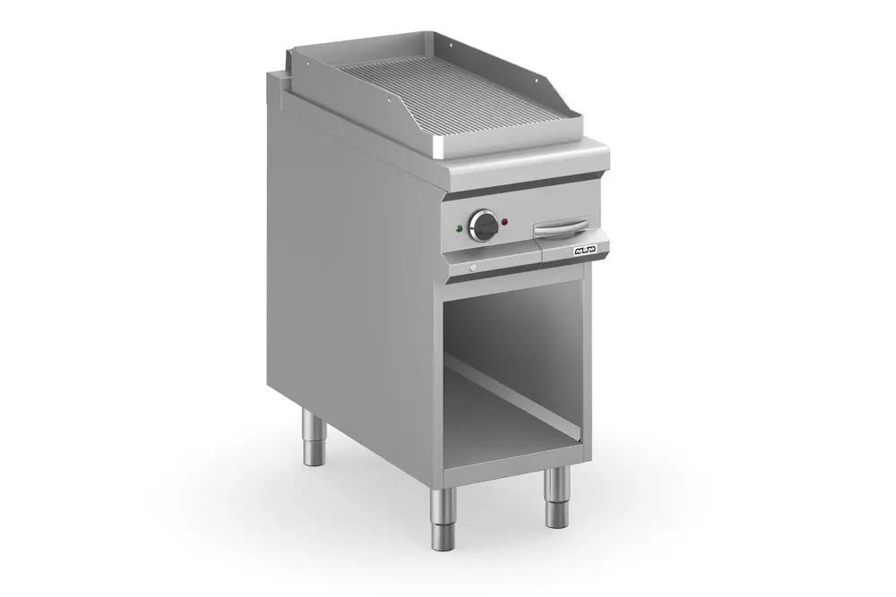 Płyta grillowa elektryczna, na podstawie z trzech stron zamkniętej  400x900 - ryflowana, Magistra Plus 900 | MBM, MFTE94AR 1