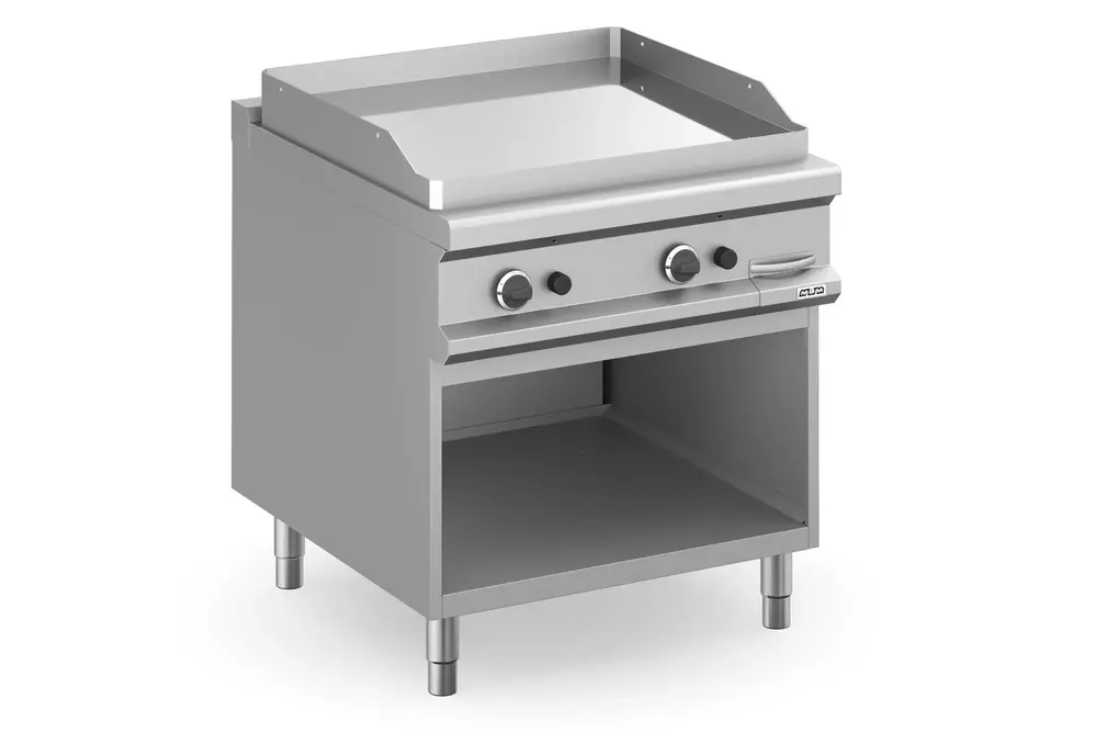 Płyta grillowa gazowa, na podstawie z trzech stron zamkniętej 800x900 - gładka, chromowana Magistra Plus 900 | MBM, MFTG98ALC 1