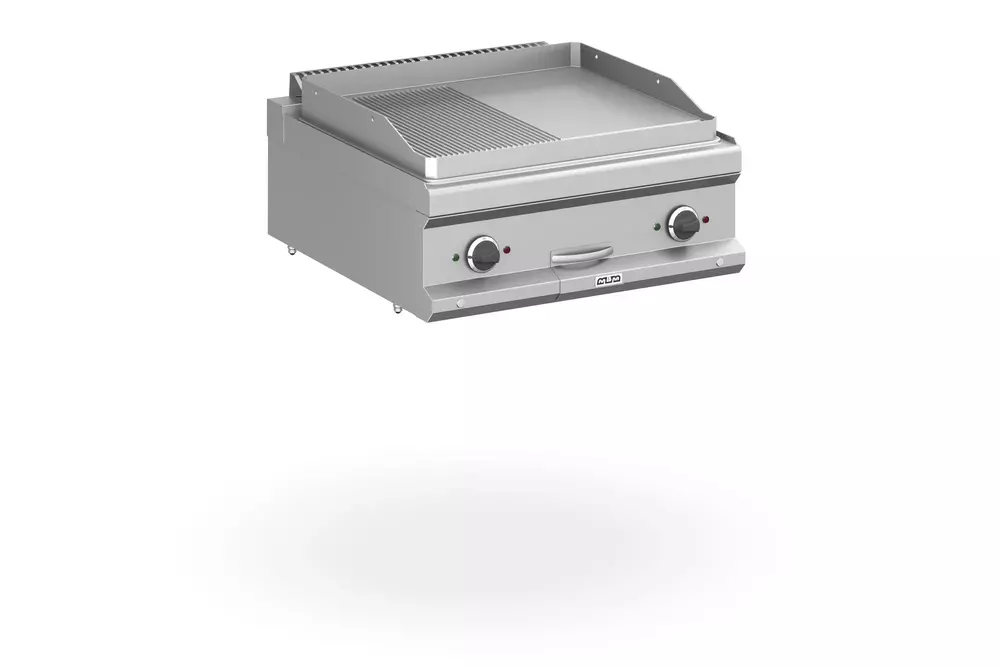 Płyta grillowa elektryczna, stołowa  700x700 - 1/2 gładka, 1/2 ryflowana,  Magistra Plus 700 | Grafen, GRMFTE77TLR 1