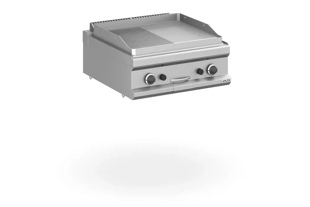Płyta grillowa gazowa, stołowa  700x700 - 1/2 gładka, 1/2 ryflowana,  Magistra Plus 700 | Grafen, GRMFTG77TLR 1