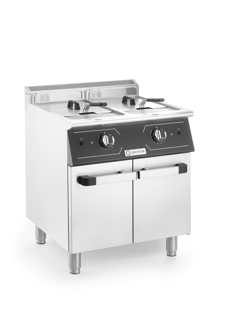 Frytownica elektryczna dwukomorowa z szafką Perfecta 2x24L, 24 kW, szer. 360 mm | Grafen, GREF2C 1