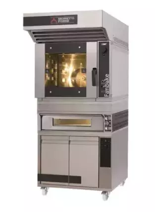 Zestaw piekarniczo-cukierniczy: F50E + Ideck ID60.60M + podstawa z komorą rozrostu nawilżaną H=600mm | Moretti Forni... 1