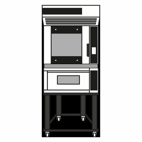 Zesatw piekarniczo-cukierniczy: F50E + Ideck ID60.60M + podstawa na kołach H=700mm | Moretti Forni, MFIBAKE4 1