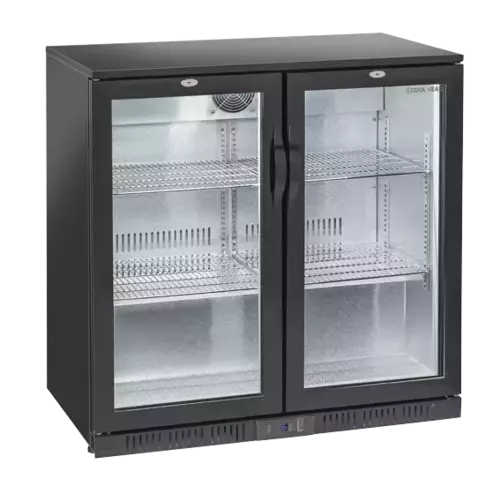 Lodówka minibar czarna, dwudrzwiowa 201 l (wys. 900 mm) | CoolHead, BBC208H 1