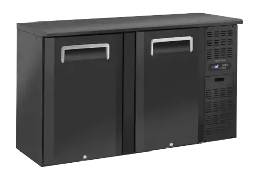 Lodówka minibar czarna z pełnymi drzwiami, dwudrzwiowa 315 l | CoolHead, QB200 1