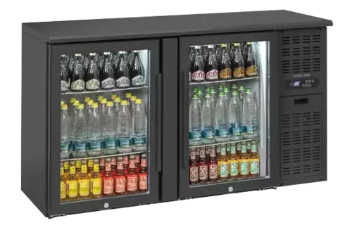Lodówka minibar czarna, dwudrzwiowa 315 l | CoolHead, QBG200 1