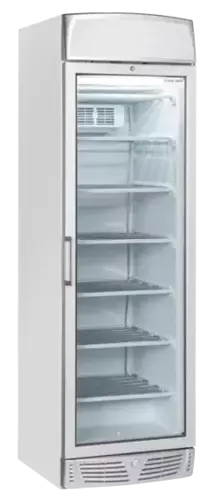 Szafa mroźnicza przeszklona biała z panelem reklamowym 300 l | CoolHead, TNG390C 1