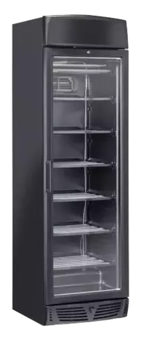Szafa mroźnicza przeszklona czarna z panelem reklamowym 300 l | CoolHead, TNG 390CB 1