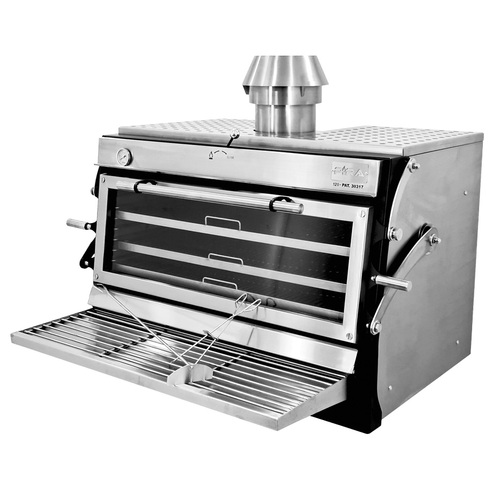 Piec grillowy węglowy LUX 120 ED z drzwiami lift-up, 1430x775 mm | Pira, 120.104 1