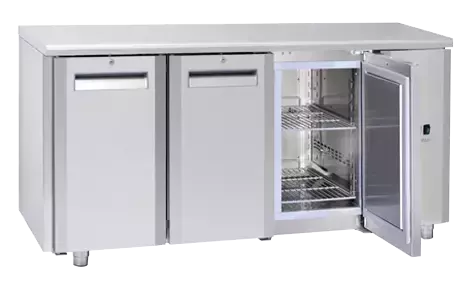 Stół mroźniczy z zew. agregatem 700mm, bez blatu, 3 drzwiowy GN1/1 inox 1065x700x810, | Coolhead, QN3000SG 1