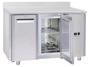 Stół chłodniczy z zew. agregatem z rantem 700mm, 2 drzwiowy GN1/1 inox 1222x700x950 | Coolhead, QR2200SG 1