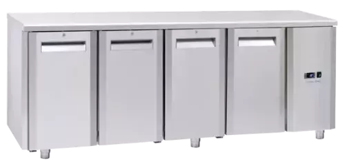 Stół chłodniczy z zew. agregatem 700mm, bez blatu, 4 drzwiowy GN1/1 inox 2094x700x810 | Coolhead, QR4000SG 1