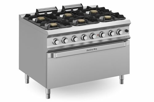 Kuchnia gazowa 6-palnikowa z piekarnikiem gazowym MAXI oraz grillem elektrycznym, linia Domina Pro 900 | MBM, FB912FGMGXXL 1