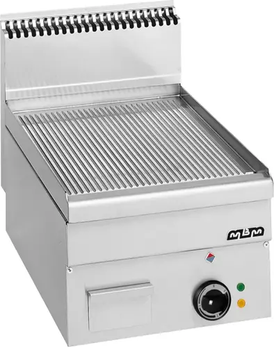Płyta grillowa gazowa, stołowa  400x600 - ryflowana, Minima 600 | MBM, GFT46R 1