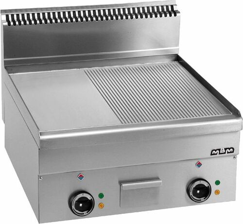 Płyta grillowa elektryczna, stołowa  600x600 - 1/2 gładka, 1/2 ryflowana, Minima 600 | MBM, EFT66LR 1