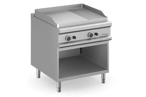 Płyta grillowa gazowa, na podstawie z trzech stron zamkniętej  800x900 -  2/3 gładka, 1/3 ryflowana, Magistra Plus 900... 1