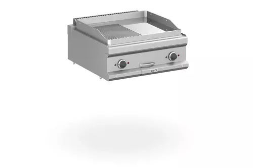 Płyta grillowa elektryczna, stołowa  700x700 - 1/2 gładka, 1/2 ryflowana, chromowana  Magistra Plus 700 | Grafen, GRMFTE77TLRC 1