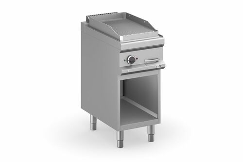 Płyta grillowa elektryczna, na podstawie z trzech stron zamkniętej  400x700 - ryflowana,  Magistra Plus 700 | Grafen, GRMFTE74AR 1